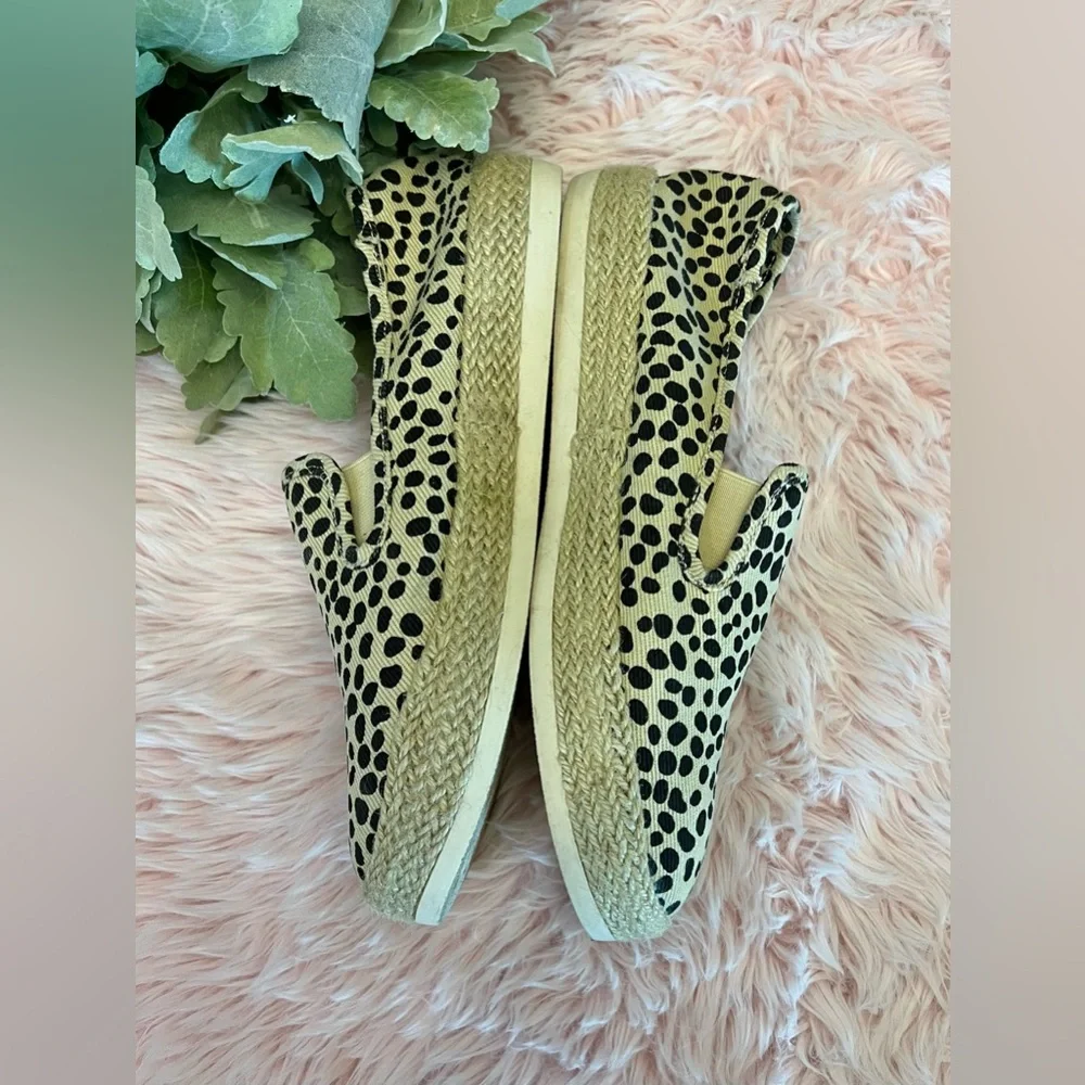 Espirit Nadine Cheetah Leopard Print Espadrille Flat Shoes Sz‎ 7.5
